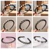 Flower Braided Tools Hairband Pearl Hair Toothed Headband  Hair Styling Accessory