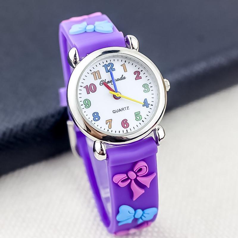 Cute Cartoon 3D Bowknot Children Watch Kids Student Watches