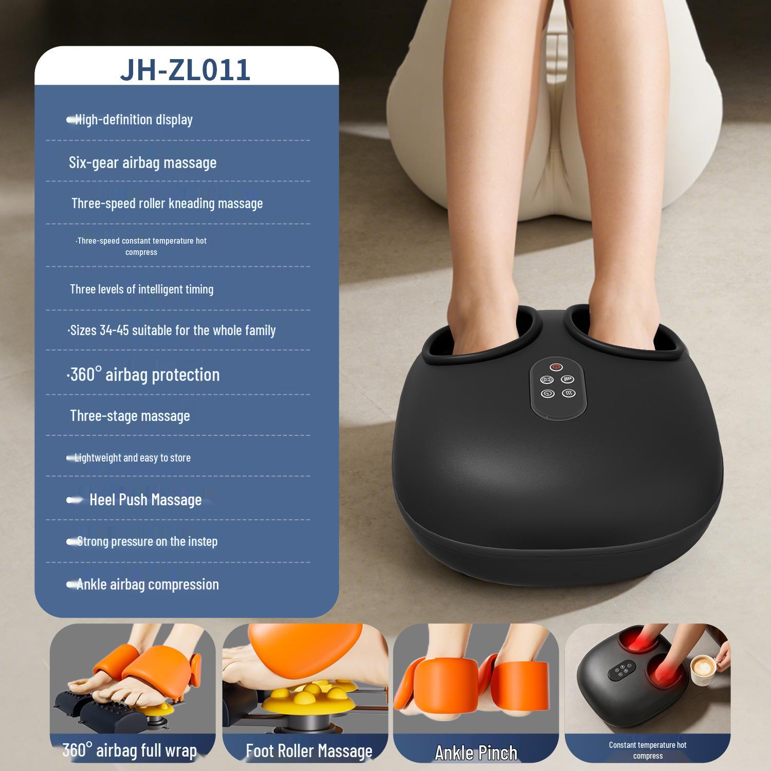 Automatic Foot Massager: Kneading & Airbag Spa Roller for Sole Meridian Relief Korean Standard (English Packaging)