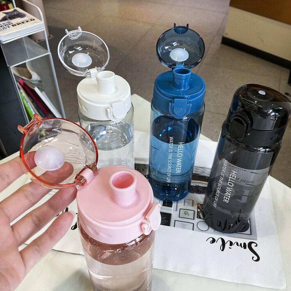 780ml LeakProof Active Water Bottle Oval Clear Plastic Kettle Portable Spacious Outdoor Use Travel Fitness Summer Drinking Cup