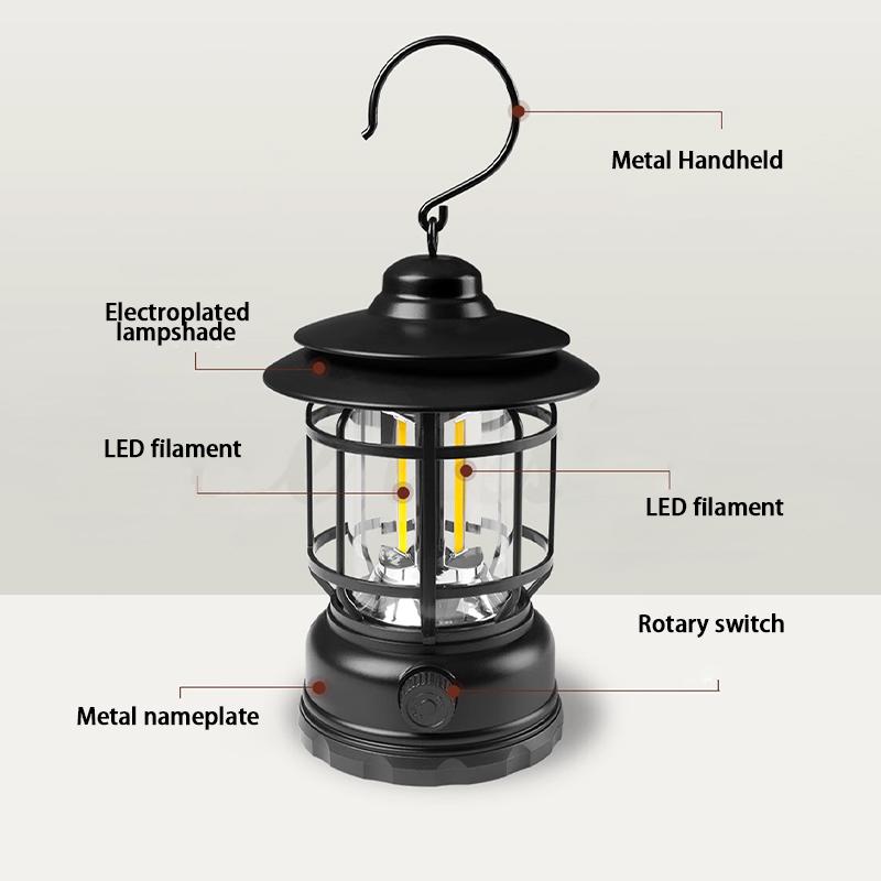 Camping Light Solar-Powered Long-Lasting Rechargeable Portable Lighting Lamp