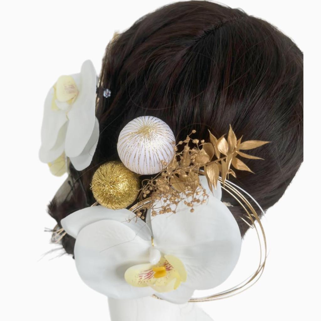 [lalabeauty] Orchid Hair Ornament, Coming-of-Age Ceremony Hair Ornament, Japanese Wedding, Wedding Ceremony, White Kimono, Japanese Traditional Hair