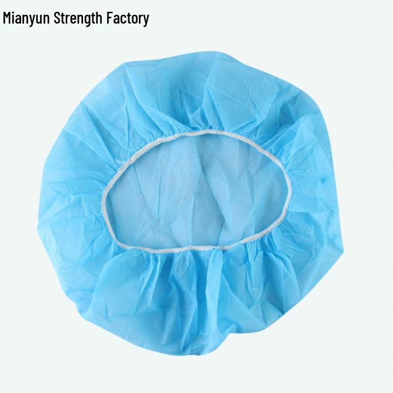 Disposable Black Hairnet Cap - Non-woven Fabric for Industrial Use