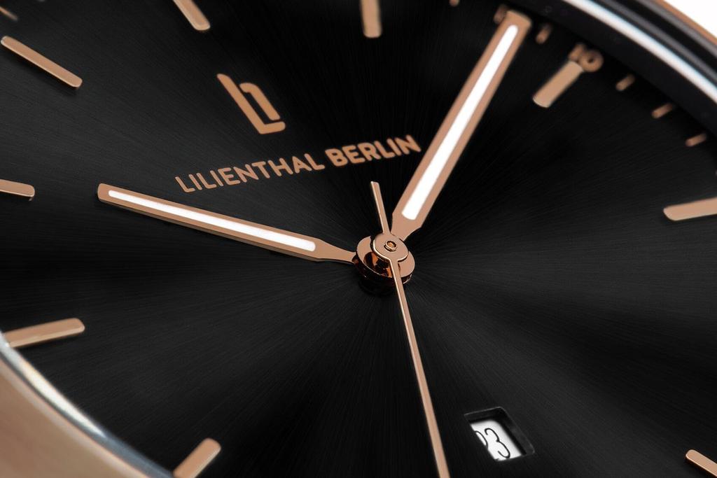 Lilianthal Berlin Made in Black Men's Watch, Date, Germany, H01-106-B004LB,
