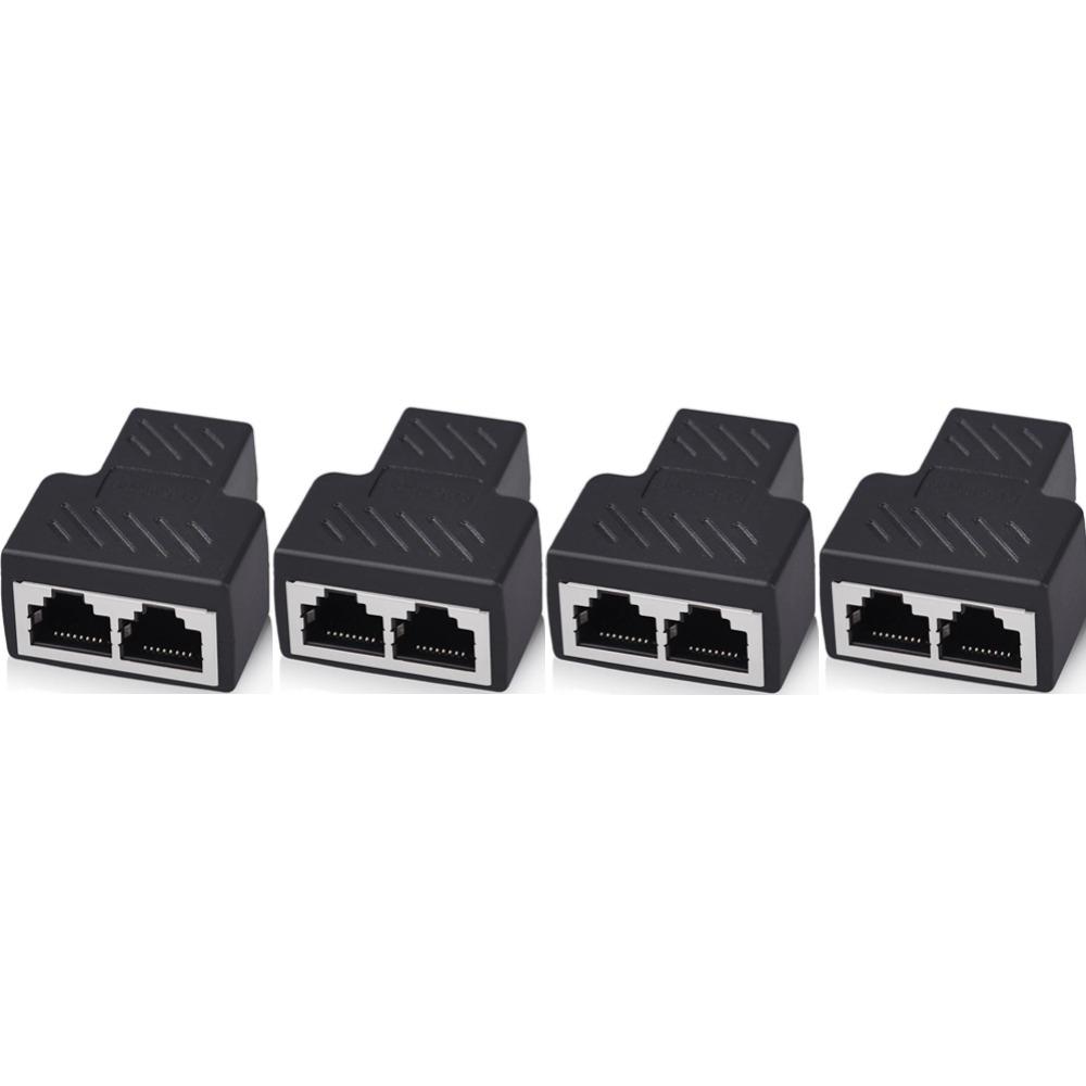 Network Rj45 Cable Port Network Cable Splitter Extender Plug Adapter Connector Split Into Two Splitter Coupler Cable Extender
