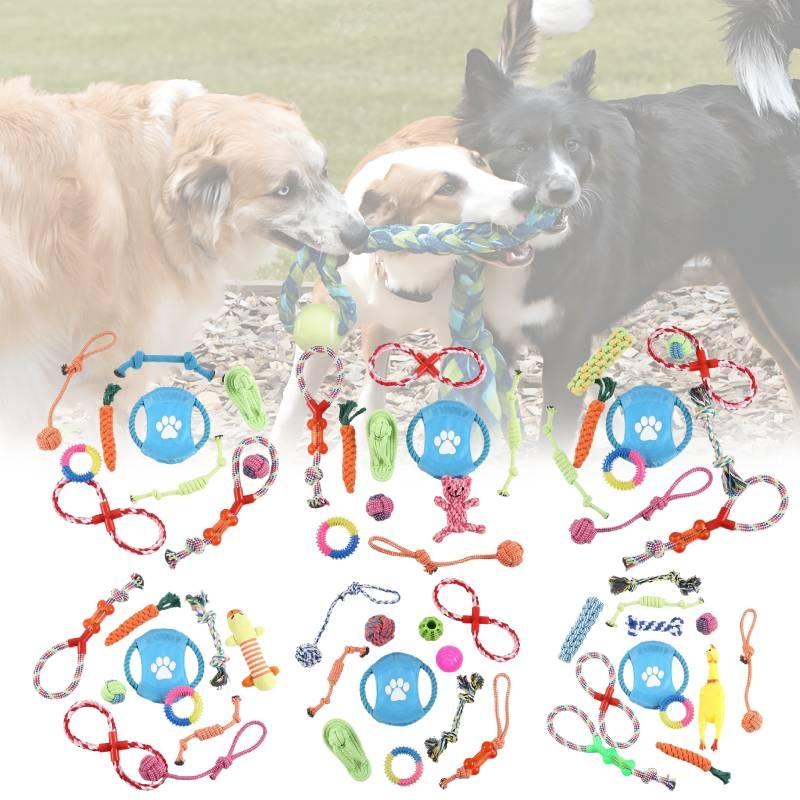 High-quality Cotton Rope Dog Toy Set With Durable Chew Balls For Playful Pets