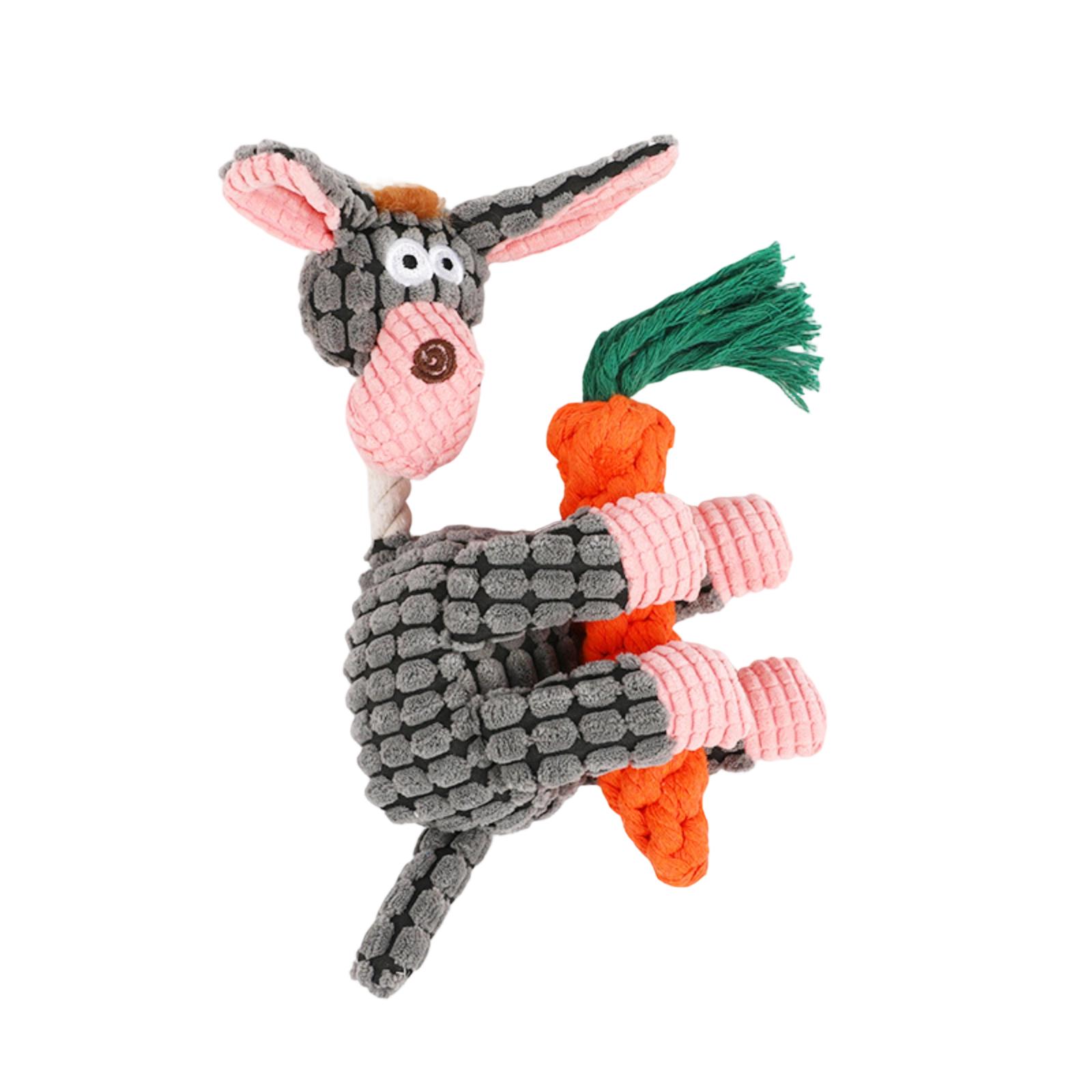 Dog Squeaky Chew Toy Funny Donkey Plush Pet Toy One Size