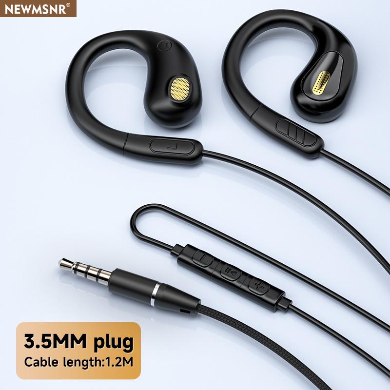NEW Clip-on Type C&3.5mm Wired Control Headphone 9D Surround Sound Earbuds Sports Headsets ENC Earphones With HD Mic For Samsung