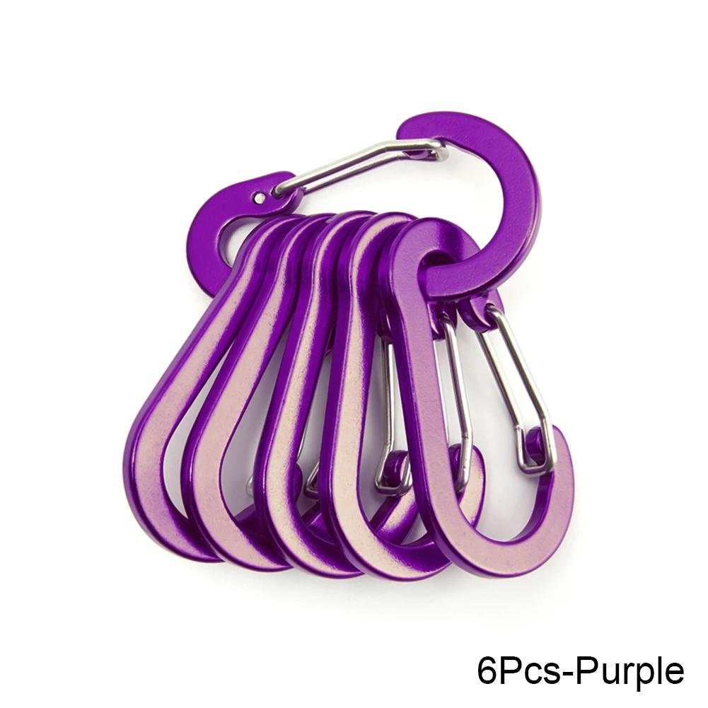 6 Pieces 12 Pieces Outside Camping Multi-tool Carabiner Steel Small Carabiner Clip Fishing Accessories High Quality Practical Daily Use