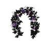 Artificial Maple Leaf Pumpkin Vine Garland with Light String 170-180cm Halloween Decorative Branches for Indoor Outdoor Use