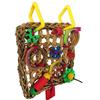 New Natural Rattan Parrot Bite Toy Hanging Interactive Bird Teething Toy Colorful Durable Parrot Climbing Net Pet Supplies