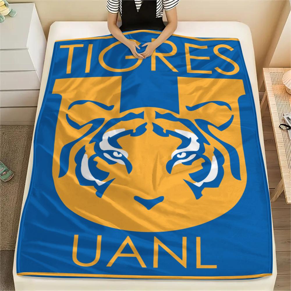 1PC Tigres UANL Print Flannel Blanket, High quality Comfortable for All Seasons, Home Decor, Warmth and Comfort, Perfect for Christmas Gifts219