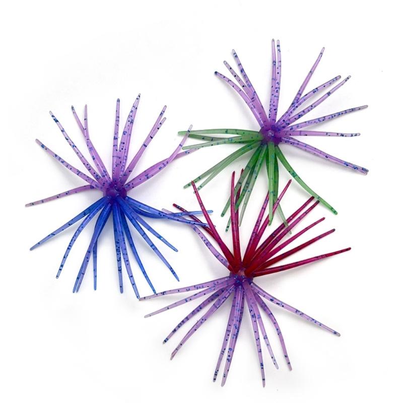 Sea Urchin Baits Lures General Casting Fishing Accessory, Soft Plastic Elastic Body with Flexible Arm Profile, Single Pack for Lake Use