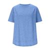 Women Tops Round Neck Short Sleeve Loose Fit Tee Shirt Pure Color Soft Breathable Fabric Summer Tops Casual Sporty Wear