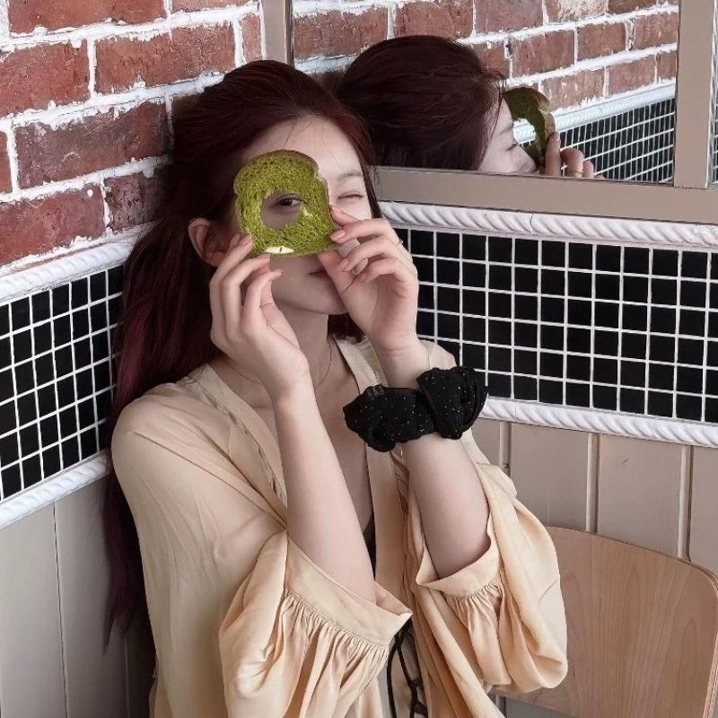 Large Intestine Hair Band, French Gentle Polka Dot Ruffled Edge Hair Tie, Elegant Hair Tie, Versatile Hair Tie