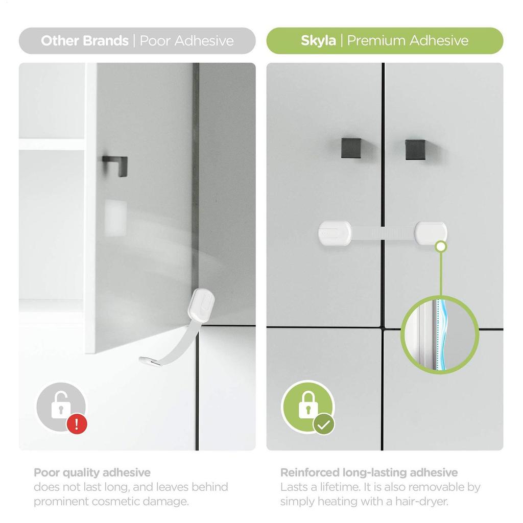 8Pcs Home Baby Safety Locks Multifunctional Drawer Lock Baby Proof Cabinet Locks Child Safety Door Locks Baby Protection