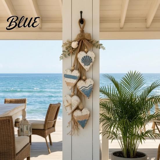 Charming Heart Shaped Art Hanging Wall Decor 5 Layered Hearts Ornament Rustic Farmhouse Coastal Style Wood Themed Home Accents Sign Thanksgiving
