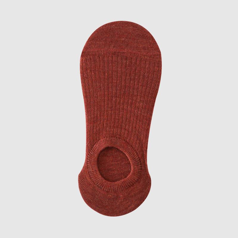 Dámské jarní a letní nové univerzální jednobarevné silikonové protiskluzové neviditelné ponožky do lodiček s vertikálním pruhem