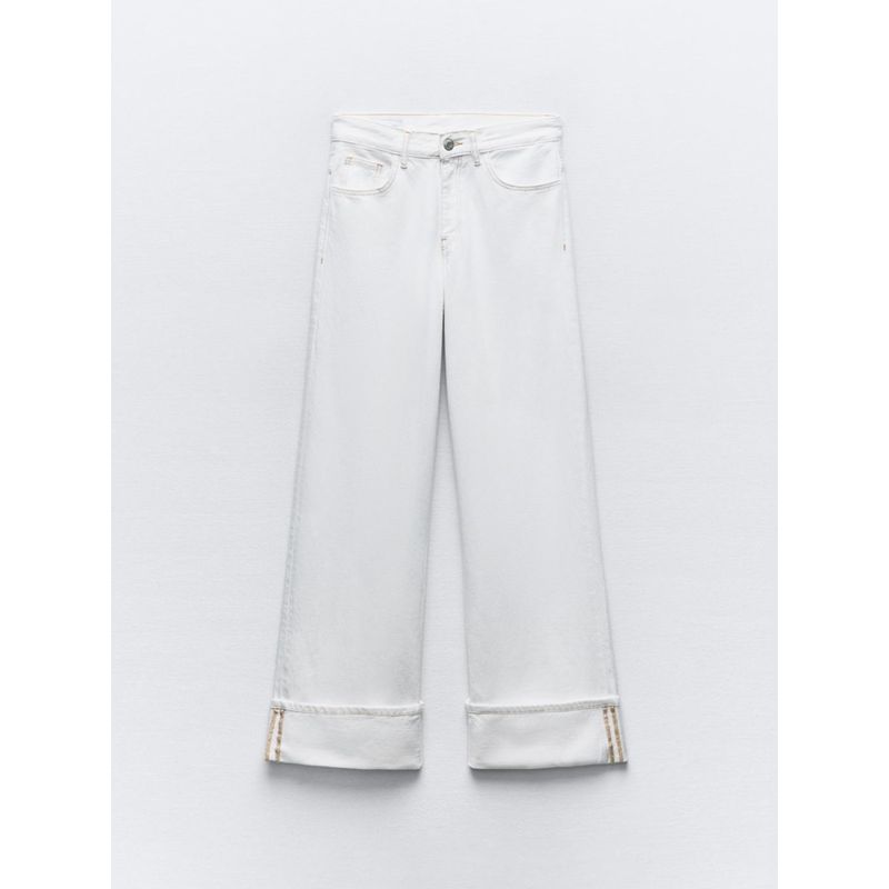 Za2024 Summer New Product Women's Clothes High Waist Slim Looking Curling Trousers Denim Loose Pants 6045043 250