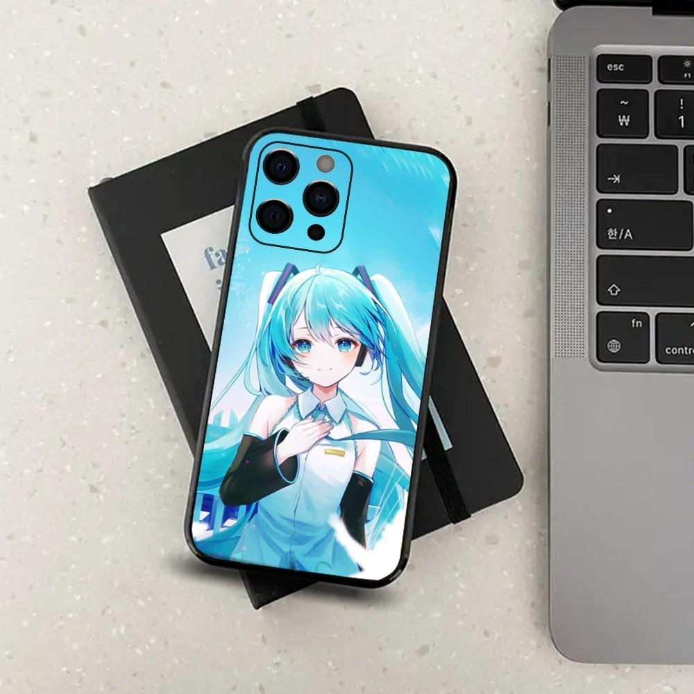 

Cartoon Cute Hatsune M-MikuES Phone Case For Apple iPhone 15,14,13,12,11,Pro,X,XS,Max,XR,Plus,Mini Soft Black Cover iPhone8