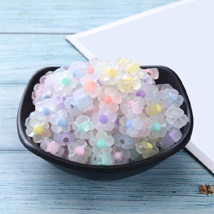 100 Pieces Sunflower Acrylic Beads Matte Flower Spacer Bead for Handmade Jewelry Stylish Necklace Earring Accessories