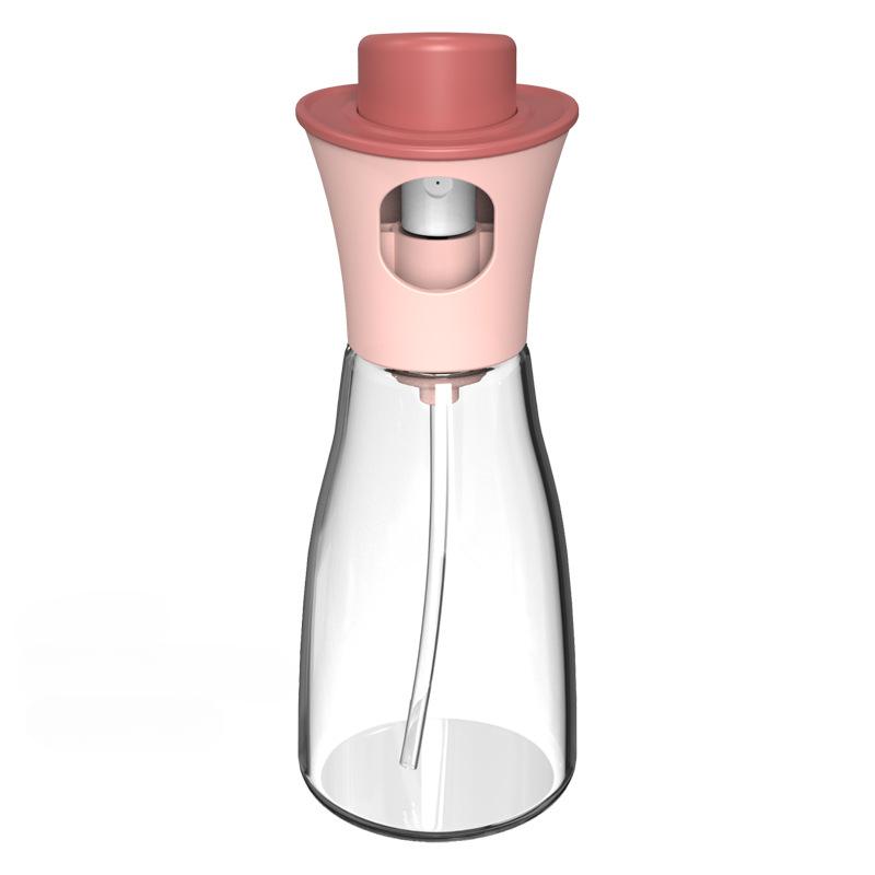 Láhev s rozprašovačem lisovaného typu, láhev na koření, prachotěsná, skleněná nádoba na olej s kontrolou oleje, velký kalibr, láhev s rozprašovačem na vaření a grilování