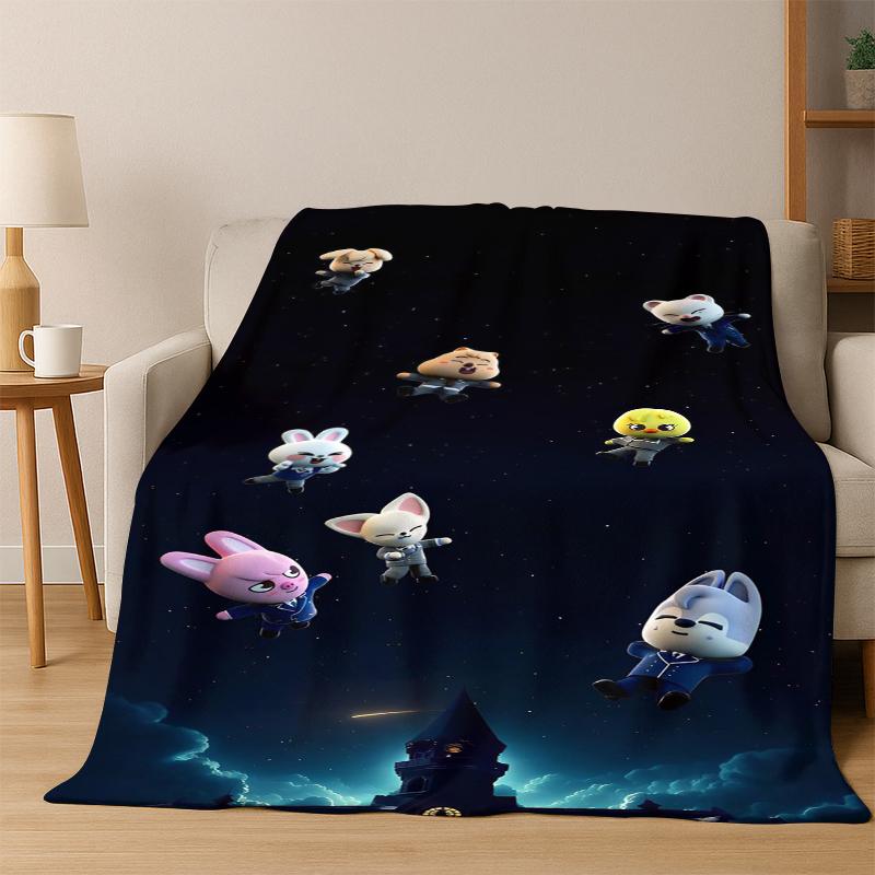 HD Stray Kids Kpop Ultra Soft Flannel Throw Blanket, Warm Cozy Blanket for Couch Sofa Bed Bedroom Living Room Travel Gift