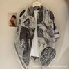 Classic Chain Decor Printed Women S Elegant Versatile Fashion Square Scarf