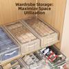 Stackable Transparent Shoe Box Folding Clothes Quilt Storage Box Durable Shoe Holder  Bedroom