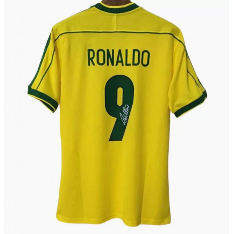 Retro Soccer Jersey Signed Edition Cristiano Ronaldo Beckham Kaka Ronaldinho Messi Short Sleeve Football Shirt Men Women