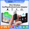 2 in1 Wireless CarPlay AI Mini Android Auto Box Plug&Play Automatic Connection Compatible with 99% of Cars with OEM Wired CarPlay