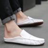 2025 Summer Semi Drag Casual Shoes Mules Men Backless Loafers Slippers Peas Shoes Slip On Flats Man Slides Sandals