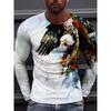 3D Wolf Print Autumn And Winter Men's Top Daily Casual Men's Long Sleeve T-shirt Outdoor Street Fashion Men's Long Sleeve Top