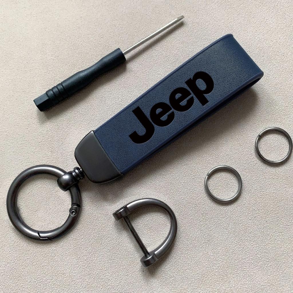 Per Auto Jeep Portachiavi ad Anello in Pelle Vintage Catena in Lega di Zinco Chiave per Jeep Grand Cherokee Wrangler JK Gladiator Compass Renegad