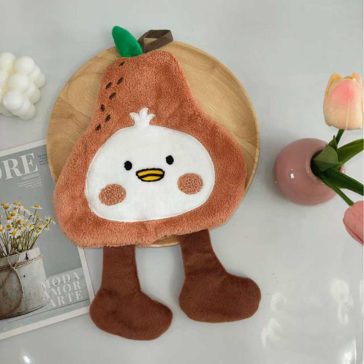 

Cute Yali double-layer thickened hand towel cartoon absorbs water without shedding hair, coral fleece can be hung in kitchen, bathroom, hanging towel Separate OPP bag packaging