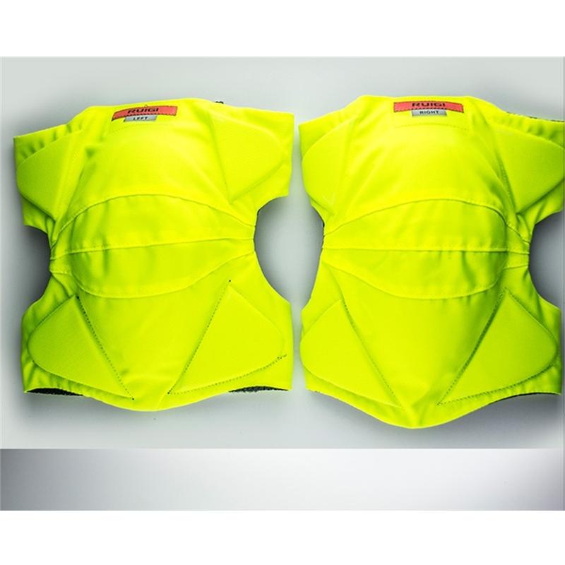 RUIGI Motorcycle Knee Guard Removeable Washable Kneelet Knee Pads CE Fluorescent Green Reflective Labels Knee