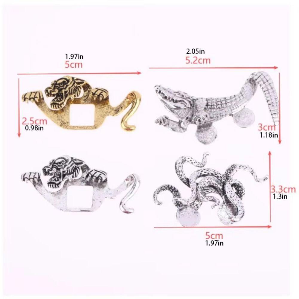2Pcs Exquisite Creative Animal Brooches Zinc Zinc Zinc Alloy Crocodile Brooches Lapel Pin  Coat Neckline