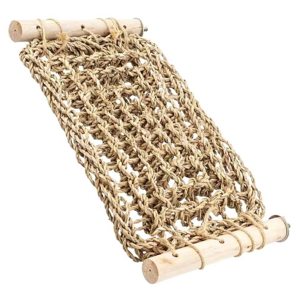 Breathable Bird Climbing Rope Ladder Hand Woven Foraging Mat Toy Macaws Finches Parakeet Budgie