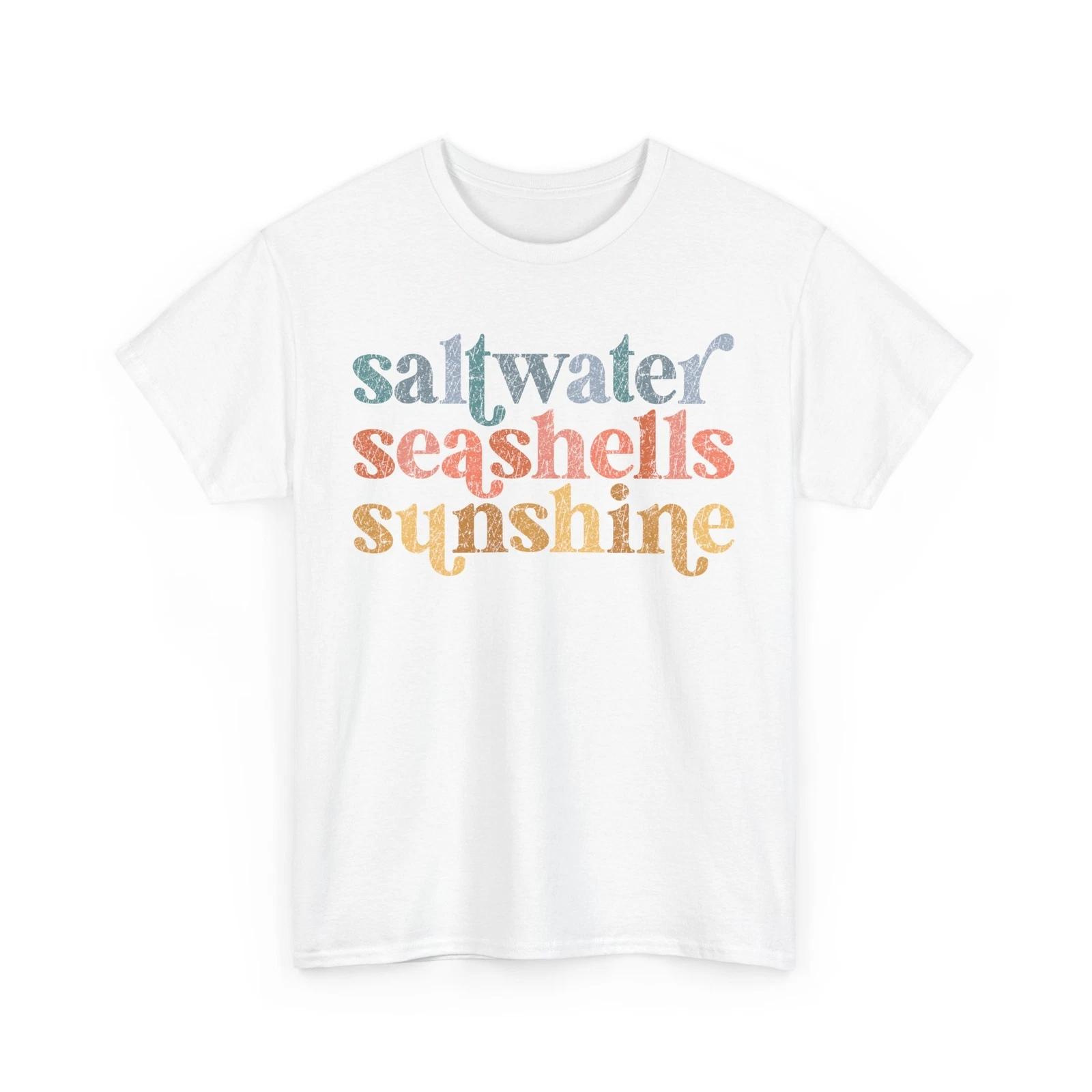 

Beach Vibes T-Shirt | Summer Ocean Waves | Salt water Seashells Sunshine Shirt 3XL