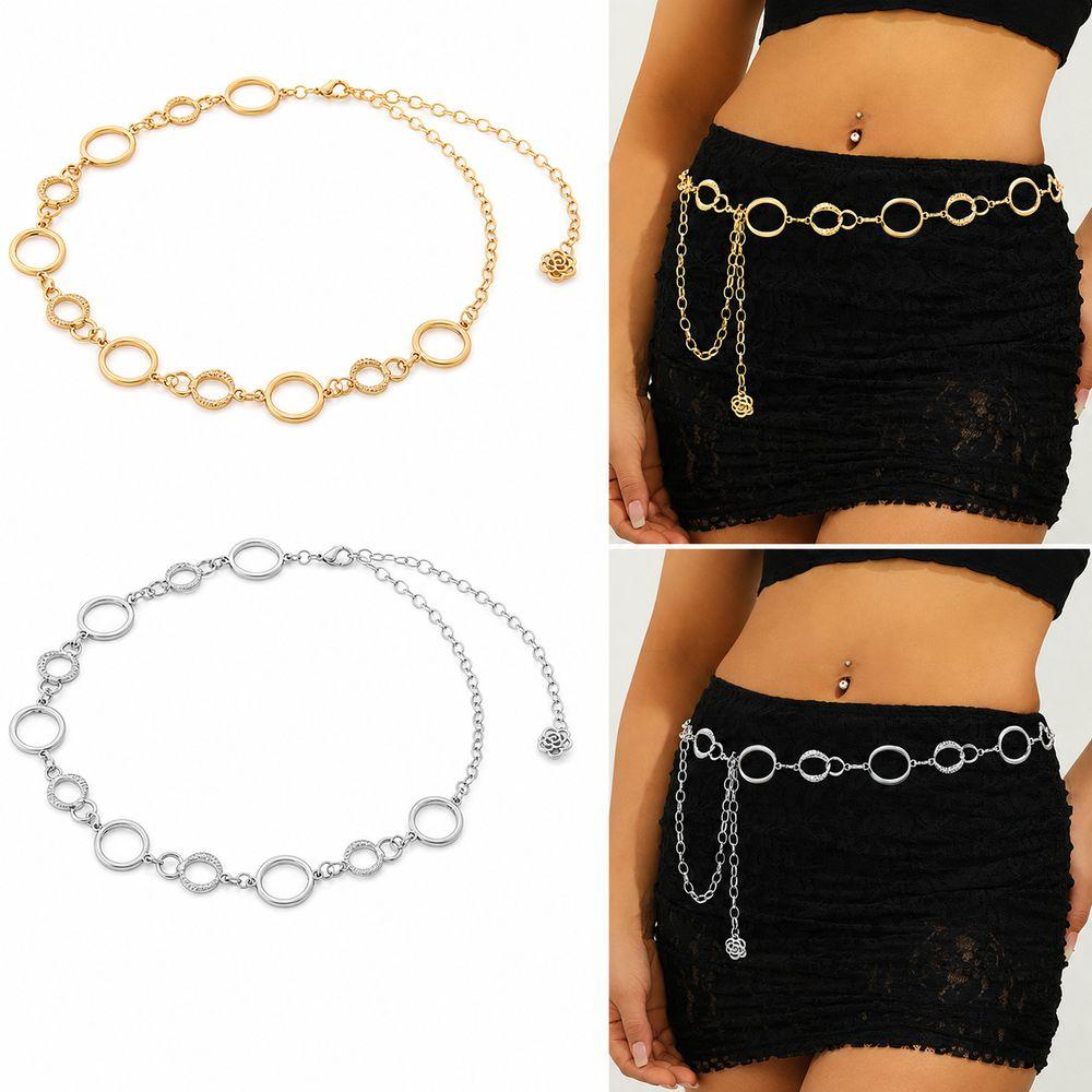 Runde Kettenglieder Taillenkette Verstellbare Kette Körperkette Geschenke Taillengürtel für Kleider