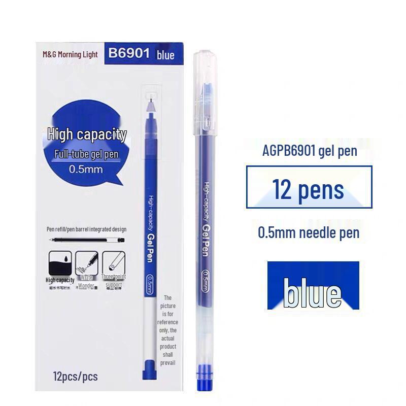 

MG Large Capacity Neutral Pen 0.5mm Full Needle Tube for Exam, Office, and Homework Use. 0.5mm