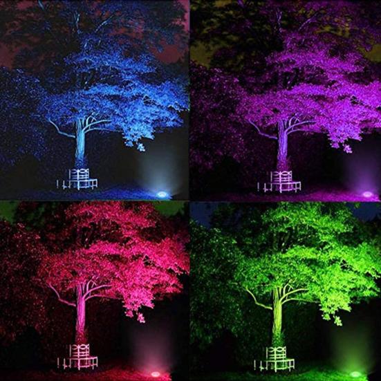 RGB Spotlights Outdoor LED Spot Light with Remote Control 12W RGB Color