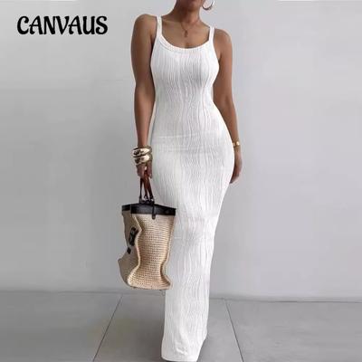 Women's Summer Tight Dress Sleeveless Temperament Dresses Long Dresses