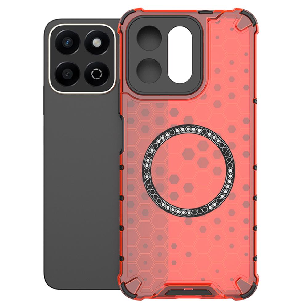 

Чехол для Honor Play 60 Plus 5G, совместимый с MagSafe, сотовидный дизайн, ТПУ+ПК чехол для телефона Red