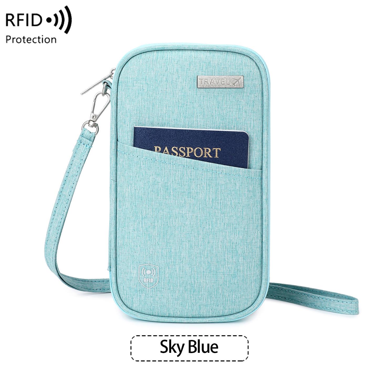Блокирующий RFID шейный держатель для паспорта - Водонепроницаемый дорожный кошелек для мужчин и женщин