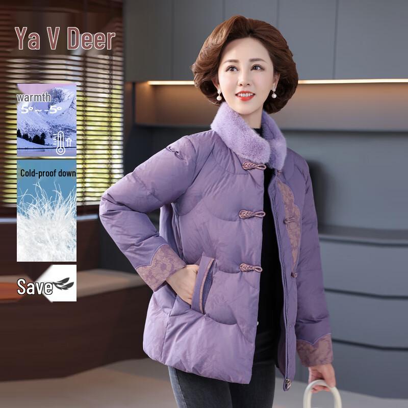 Yalu Women's Mid-Aged Winter Chinese Style Short Down Jacket