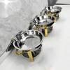 Round Stainless Steel Buffet Stove - Golden Food Warmer for Hotels & Restaurants