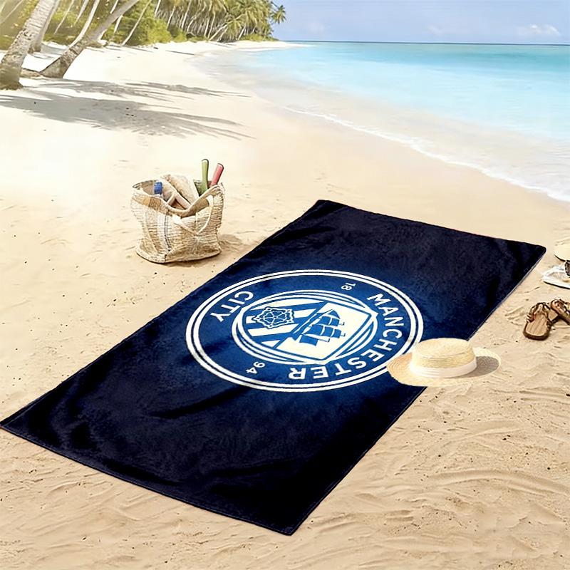 Manchester City Football Club Print Beach Towel, Large Soft Quick Dry Towel for Beach Camping Swimming
