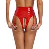 Dame Wetlook Thong Slip Open Shorts Dameundertøy Lakklærundertøy Bikinitunder Sexy Hot Pants