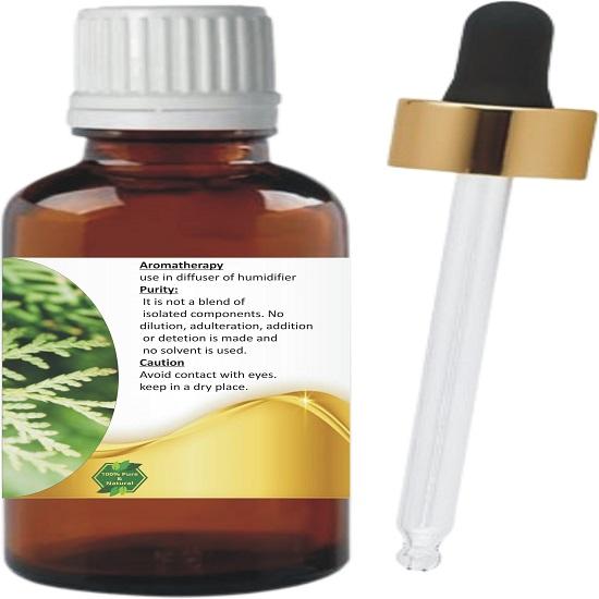 Levenmooi Thuja Hout (Westerse levensboom) Pure & Natural etherische olie van therapeutische kwaliteit in een glazen pot.